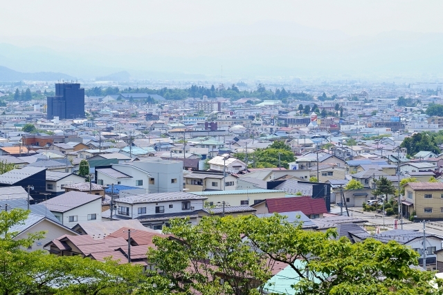 会津若松市俯瞰